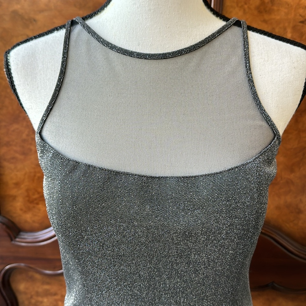 Rimini Sleeveless Silver Metallic Maxi Dress - Picture 3 of 12